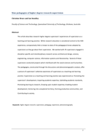 Experiencing higher degree research supervision as teaching