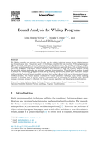 Bound Analysis for Whiley Programs