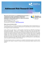 Research and practice in a multidimensional world: a commentary on the contribution of the third dimension of the Haddon matrix to injury prevention