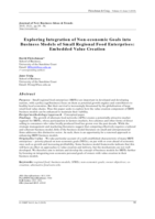 Exploring integration of non-economic goals into business models of small regional food enterprises: embedded value creation