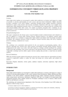 Experiencing university through playing property