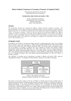 Masters Students’ Experiences of Learning to Program: An Empirical Model