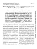 Enhanced mineralization of [U-14C]2,4-dichloropheeoxyacetic acid in soil from the rhizosphere of Trifolium pratense