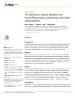 The Dynamics of Speed Selection and Psycho-Physiological Load during a Mountain Ultramarathon