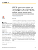 Effect of Chronic Training on Heart Rate Variability, Salivary IgA and Salivary Alpha-Amylase in Elite Swimmers with a Disability