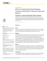 Effects of Individualized Centrifugation Training on Orthostatic Tolerance in Men and Women