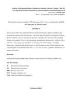 International entrepreneurship for SME business growth : a resource and dynamic capability view of the firm : an internet context