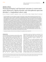 Neuropsychological and functional outcomes in recent-onset major depression, bipolar disorder and schizophrenia-spectrum disorders: a longitudinal cohort study