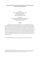 Interrelationship among foreign presence, domestic sales and export intensity in Chinese manufacturing industries