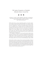The Lapita Occupation at Naitabale, Moturiki Island, Central Fiji