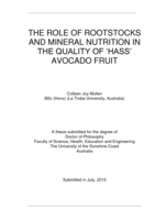The role of rootstocks and mineral nutrition in the quality of 'Hass' avocado fruit