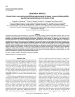Lizard tricks: Overcoming conflicting requirements of speed versus climbing ability by altering biomechanics of the lizard stride