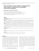 'Kids in the Kitchen' Impact Evaluation: engaging primary school students in preparing fruit and vegetables for their own consumption