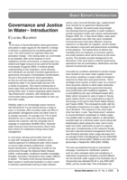 Governance and Justice in Water - Introduction