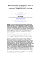 Measuring problem-based learning's impact on pre-service teachers' mathematics pedagogical content knowledge