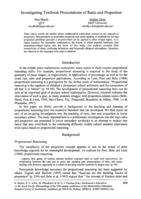 Investigating Textbook Presentations of Ratio and Proportion