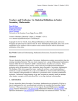Teachers and Textbooks: On Statistical Definitions in Senior Secondary Mathematics