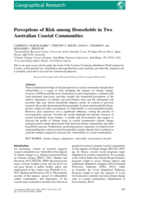Perceptions of Risk among Households in Two Australian Coastal Communities