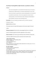 Peer Review of Teaching (PRoT) in Higher Education- A practitioner’s reflection