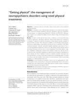"Getting physical": The management of neuropsychiatric disorders using novel physical treatments