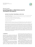 Ground Hemp Fibers as Filler/Reinforcement for Thermoplastic Biocomposites