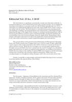 Editorial Vol. 13 Iss. 2 2015