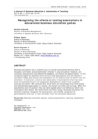 Recognising the effects of costing assumptions in educational business simulation games