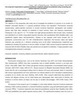 Can long-term impairment in general practitioner whiplash patients be predicted using screening and patient-reported outcomes?