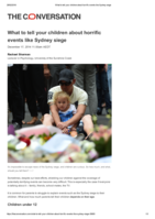 What to tell your children about horrific events like Sydney siege