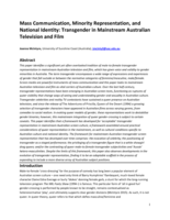 Mass Communication, Minority Representation, and National Identity: Transgender in Mainstream Australian Television and Film