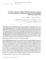 The effect of dietary n-3 highly unsaturated fatty acids on growth, survival and biochemical composition of the coral reef damselfish Acanthochromis polyacanthus