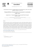 Responsibilities in the prevention of concussion in community rugby union