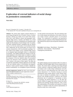 Exploration of external indicators of social change in postmodern communities