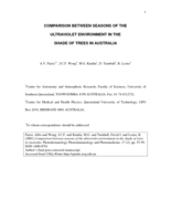 Comparison between season of the ultraviolet environment in the shade of trees in Australia