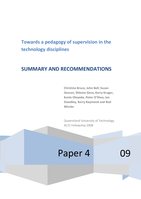 Towards a pedagogy of supervision in the technology disciplines: Summary and recommendations - Paper 4 09