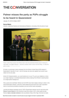 Palmer misses the party as PUPs struggle to be heard in Queensland