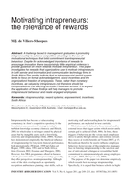 Motivating intrapreneurs: the relevance of rewards