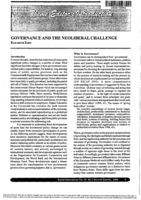 Governance and the Neo-Liberal Challenge