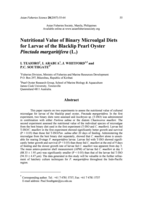 Nutritional Value of Binary Microalgal Diets for Larvae of the Blacklip Pearl Oyster Pinctada margaritifera (L.)