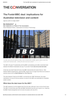 The Foxtel-BBC deal : implications for Australian television and content