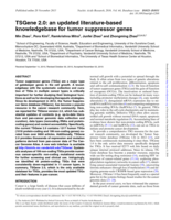 TSGene 2.0: an updated literature-based knowledgebase for tumor suppressor genes