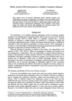 Maths Anxiety Self-Assessment as a Quality Assurance Measure
