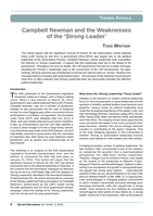 Campbell Newman and the weaknesses of the 'Strong Leader'