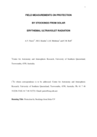 Field measurements on protection by stockings from solar erythemal ultraviolet radiation