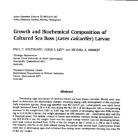 Growth and Biochemical Composition of Cultured Sea Bass (Lates calcarifer) larvae