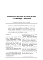 Alienation of Personal Services Income (PSI) through a structure