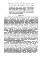 Searching for classroom RATs (Rich Assessment Tasks)