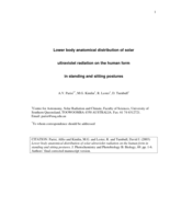 Lower body anatomical distribution of solar ultraviolet radiation on the human form in standing and sitting postures