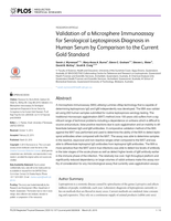 Validation of a Microsphere Immunoassay for Serological Leptospirosis Diagnosis in Human Serum by Comparison to the Current Gold Standard