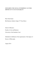 Exploring the social enterprise: Factors important to sustainability